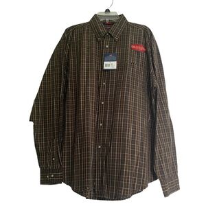 Wrangler Wedtern Plaid  button down shirt size large NEW